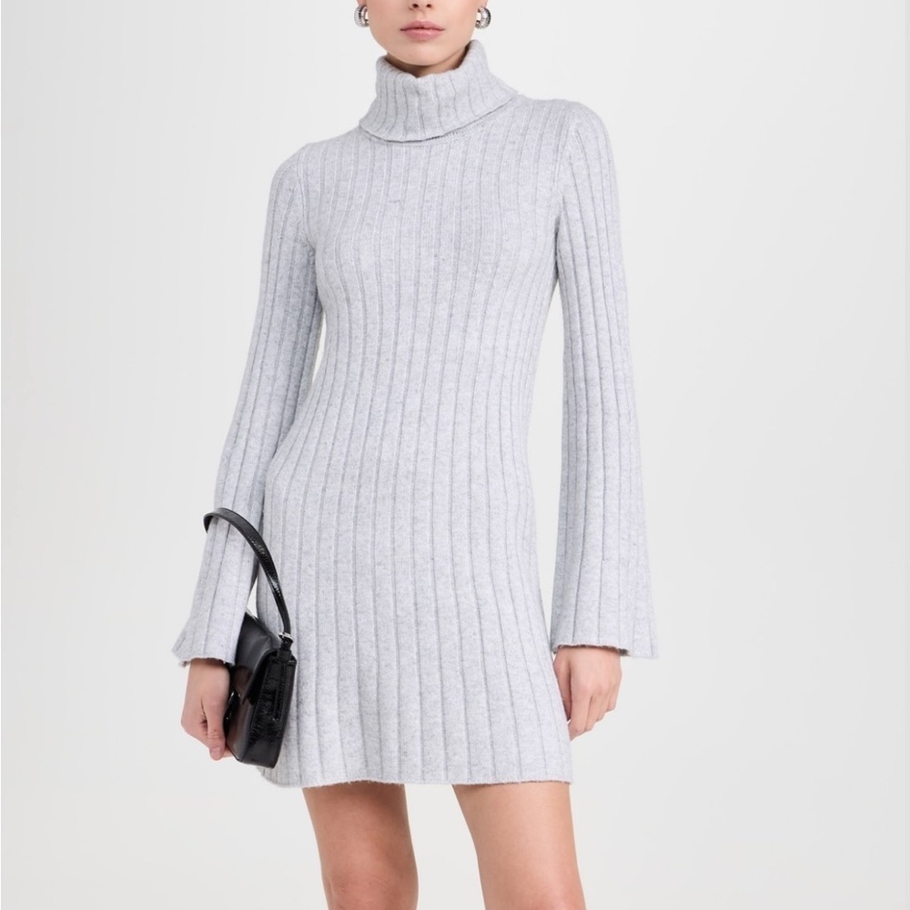 Nwt Splendid Meredith Turtleneck Sweater Dress Ice Heather Grey S